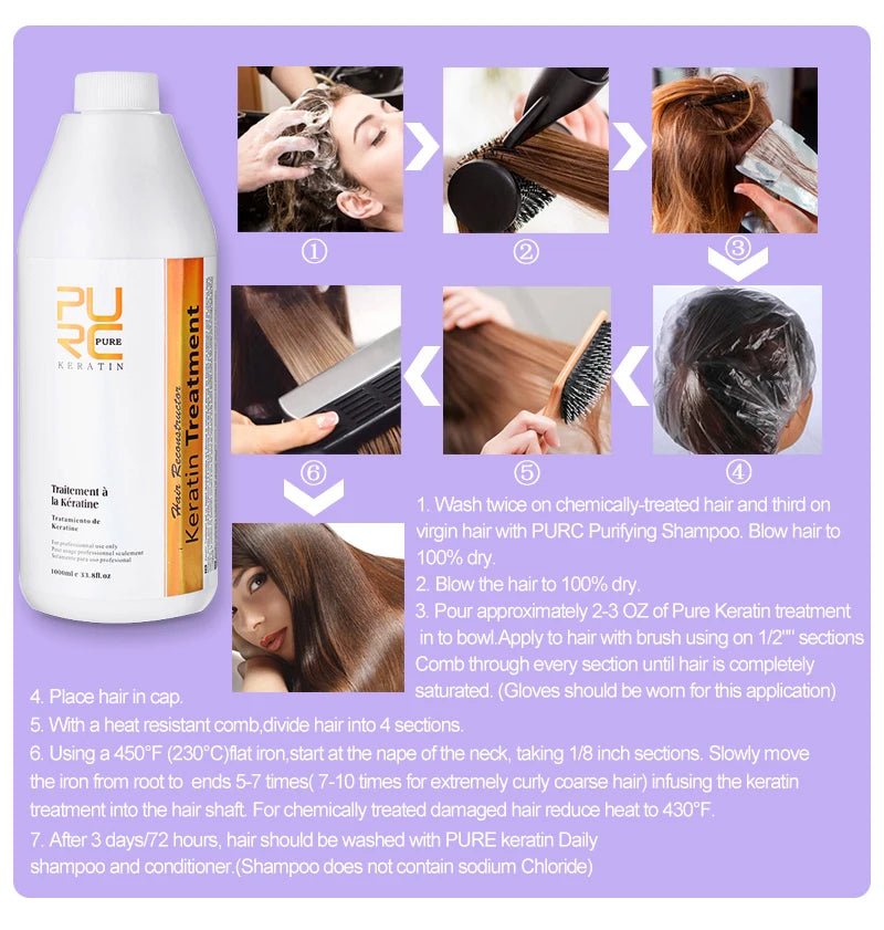 0%/5%/8%/12% Keratin Hair Straightening Treatment For Curly Frizzy Hair Smoothing Care Brazilian Keratin Salon Products 1000ml - anavora