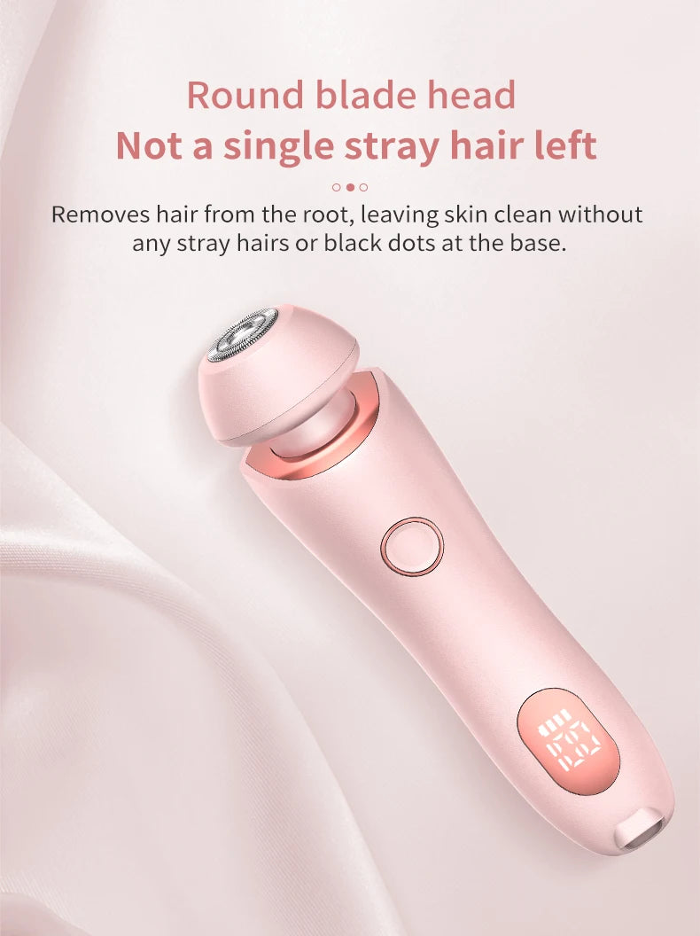 KMCE New Design Painless Hair Trimmer Facial Depiladora Epilator Hair Removal Device Waterproof Bikini Lady Shaver for Women