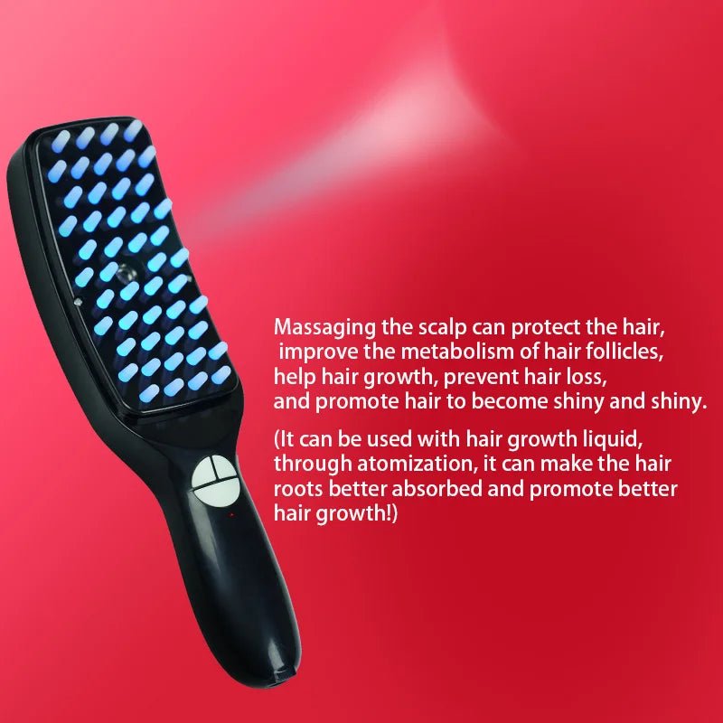 Electric Massage Comb Blue Light Red Light,Vibrating Hair Massage Scalp Brush,Spray Hair Growth Massager - anavora