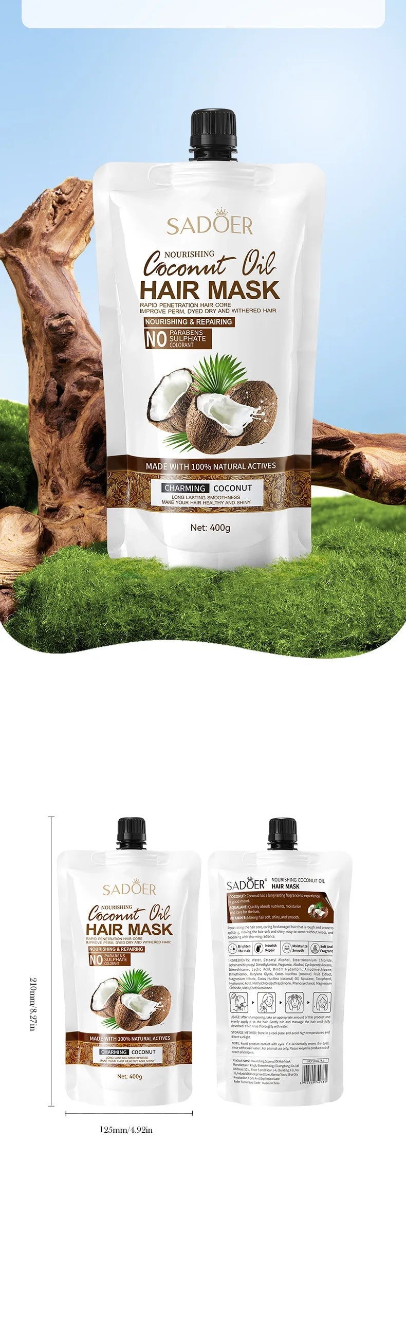 Hair Membrane Natural Repair Magical Hair Mask Prevent Dryness Split Ends Repair Damage Frizz Tangles Soft Smooth Hair Care - anavora