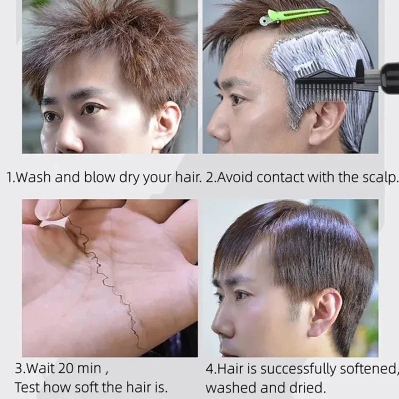 Hair Straightening Cream And Comb Set Nourishing No Hurting Repair Damaged Hair Keratin Smooth Care Improving Frizziness Ionperm - anavora