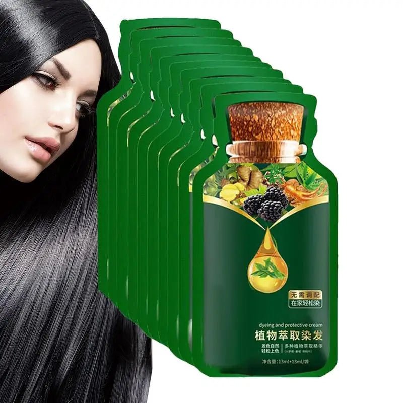 Natural Plant Herbal Hair Dye Shampoo 5 Minutes Change Hair Color Non - irritating Repairs Gray White Hair Care Products Women Men - anavora