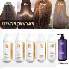 0%/5%/8%/12% Keratin Hair Straightening Treatment For Curly Frizzy Hair Smoothing Care Brazilian Keratin Salon Products 1000ml - anavora