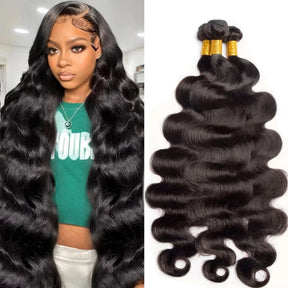 100% Human Hair Brazilian Virgin Hair Weave Body Wave Hair Bundles 3 Bundles Natural Color Remy Hair Extensions For Black Women - anavora