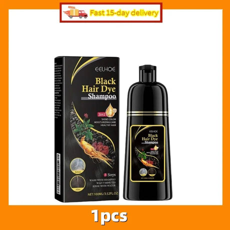 100ml Natural Herbal Hair Color Shampoo, 3 in 1 for Grain Color, Dark Brown, Black, Gray Hair. Women, Men Universal Coating Wash - anavora