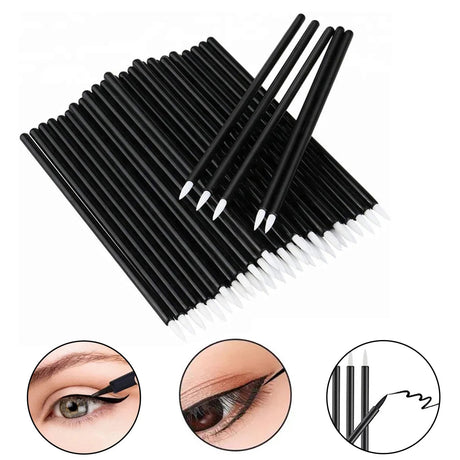50pcs Disposable Nail Art Brush Eyeliner Eyeline Makeup Tools Manicure Painting Pen Tool Brushes - anavora