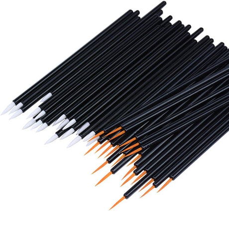 50pcs Disposable Nail Art Brush Eyeliner Eyeline Makeup Tools Manicure Painting Pen Tool Brushes - anavora