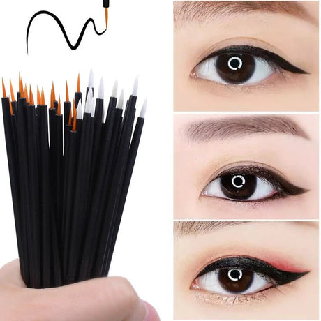 50pcs Disposable Nail Art Brush Eyeliner Eyeline Makeup Tools Manicure Painting Pen Tool Brushes - anavora