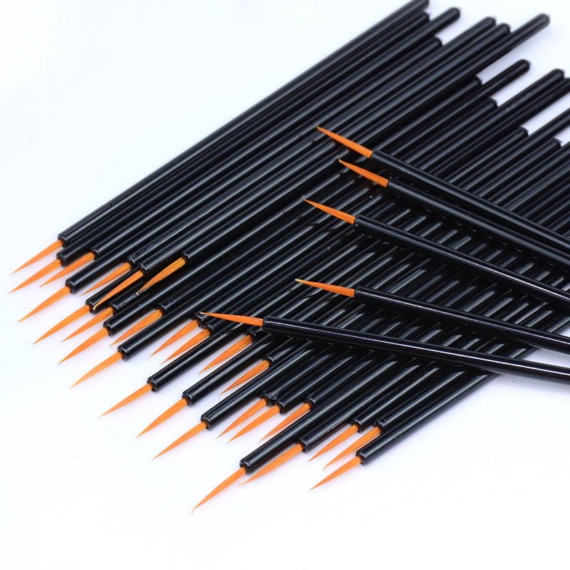 50pcs Disposable Nail Art Brush Eyeliner Eyeline Makeup Tools Manicure Painting Pen Tool Brushes - anavora