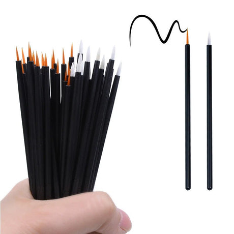 50pcs Disposable Nail Art Brush Eyeliner Eyeline Makeup Tools Manicure Painting Pen Tool Brushes - anavora