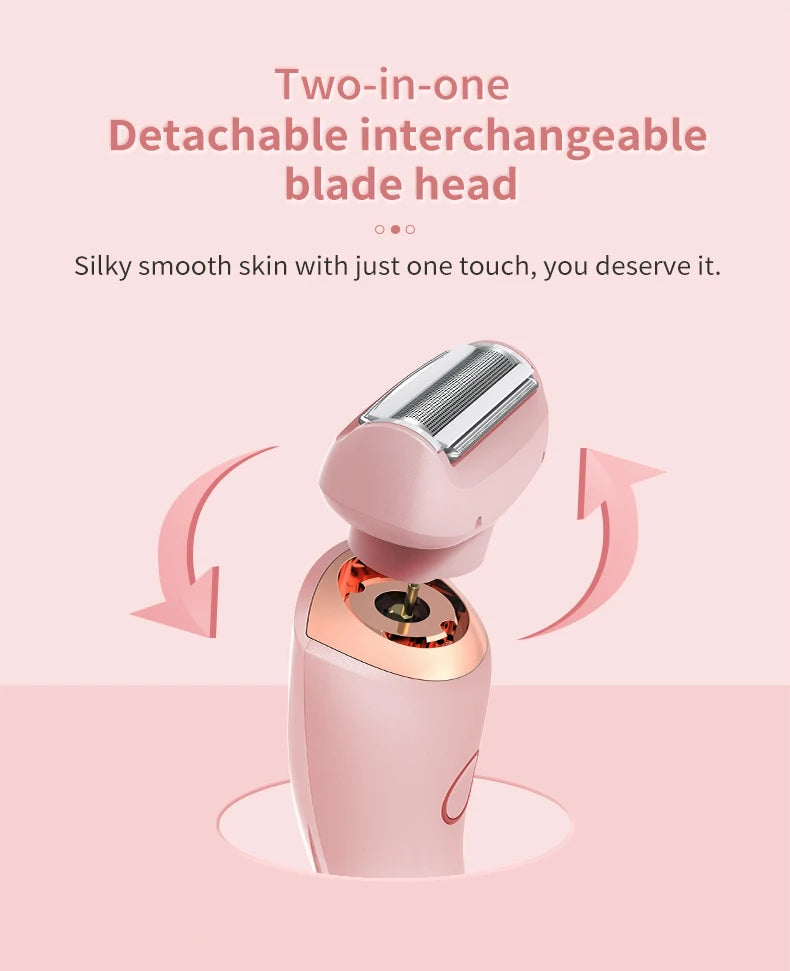 KMCE New Design Painless Hair Trimmer Facial Depiladora Epilator Hair Removal Device Waterproof Bikini Lady Shaver for Women