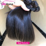 Straight Human Hair Bundles 10A Raw Hair Bundles 100% Human Hair Extensions Natural Black Brazilian Hair Weave Bundles for Women