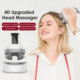 4D Electric Head Scalp Massager For Hair with 4 Kneading Massage Relax Red Light Nourishes Head Health Care IPX7 Waterproof