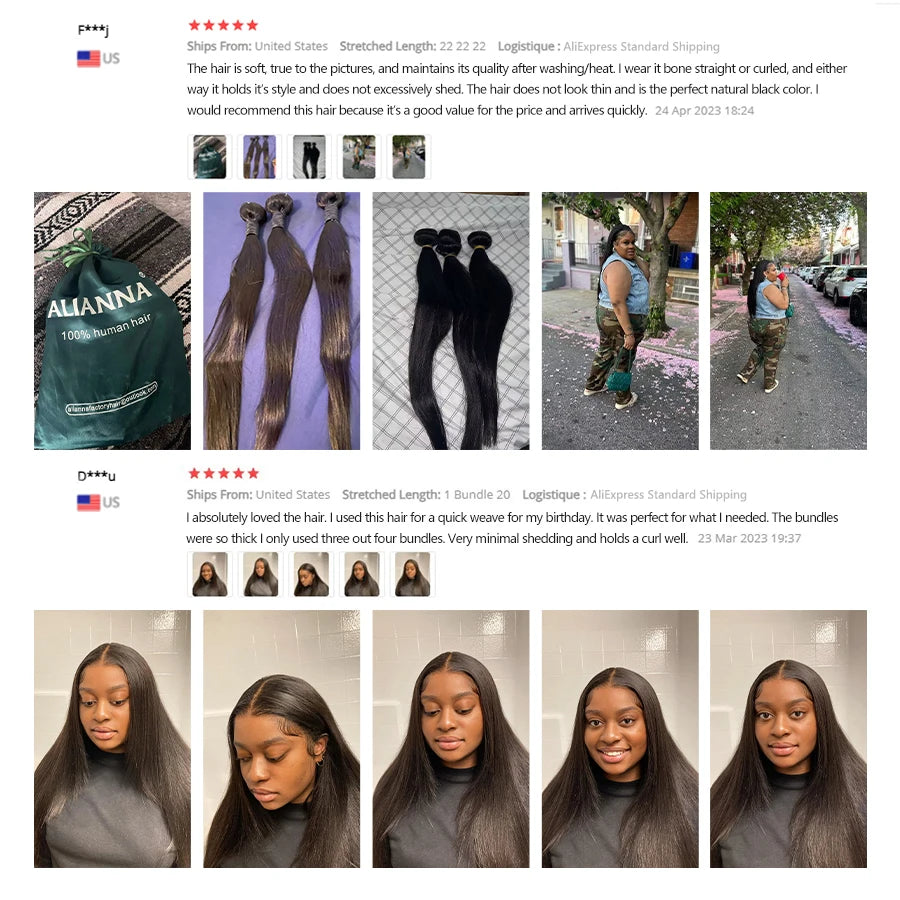 Straight Human Hair Bundles 10A Raw Hair Bundles 100% Human Hair Extensions Natural Black Brazilian Hair Weave Bundles for Women