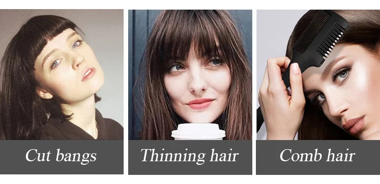 Hair Cutting Comb Black Handle Hair Brushes with Razor Blades Barber Scissors Hair Salon Thinning Hairdressing DIY Styling Tools