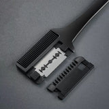 Hair Cutting Comb Black Handle Hair Brushes with Razor Blades Barber Scissors Hair Salon Thinning Hairdressing DIY Styling Tools