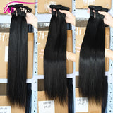 Straight Human Hair Bundles 10A Raw Hair Bundles 100% Human Hair Extensions Natural Black Brazilian Hair Weave Bundles for Women