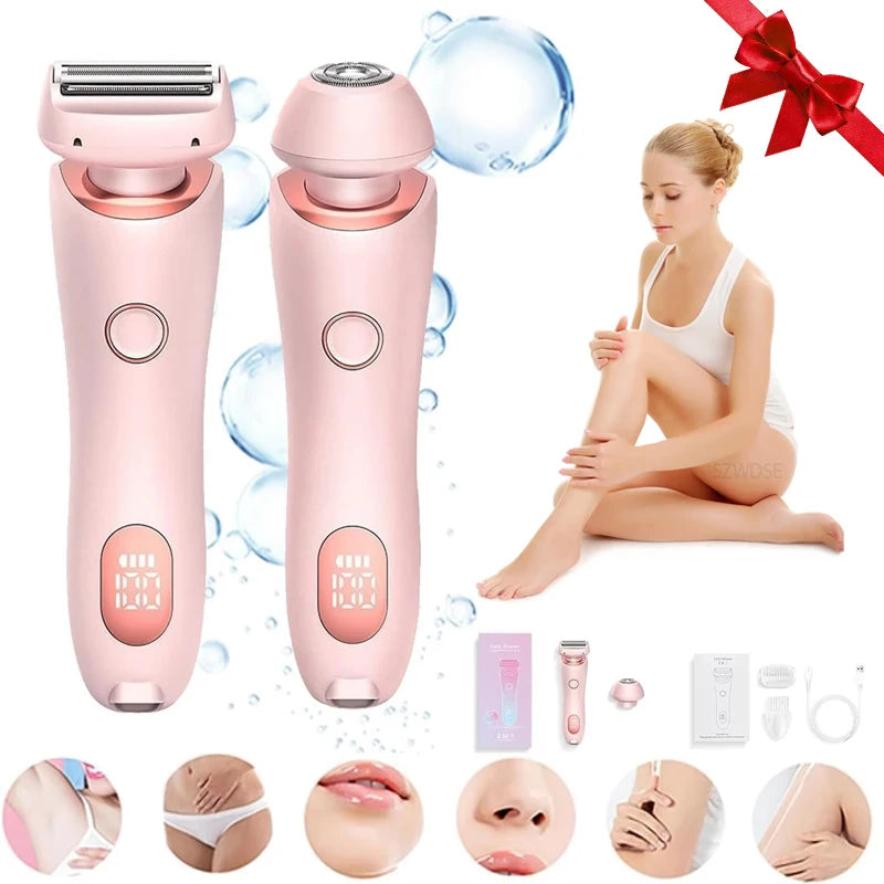 KMCE New Design Painless Hair Trimmer Facial Depiladora Epilator Hair Removal Device Waterproof Bikini Lady Shaver for Women