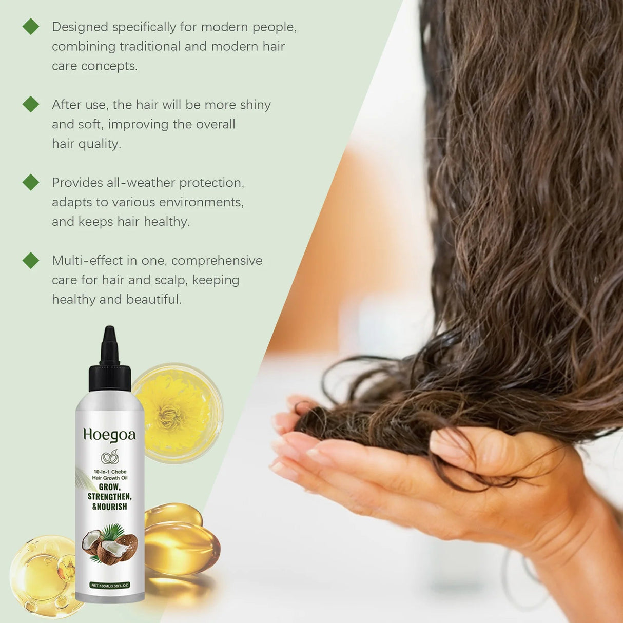 Coconut Hair Care Oil Natural Plant Essence Deeply Nourishe Hair Scalp Reduce Hair Breakage Improve Dryness Moisturize Hair Oil - anavora