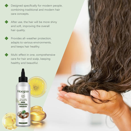 Coconut Hair Care Oil Natural Plant Essence Deeply Nourishe Hair Scalp Reduce Hair Breakage Improve Dryness Moisturize Hair Oil - anavora