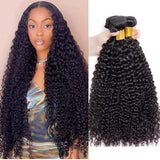 Curly Wave Human Hair Bundles Deep Curly Hair Brazilian Weaving 22 24 26 Inch 1/3 PCS Human Hair Remy Hair Extensions Natural - anavora