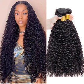 Curly Wave Human Hair Bundles Deep Curly Hair Brazilian Weaving 22 24 26 Inch 1/3 PCS Human Hair Remy Hair Extensions Natural - anavora
