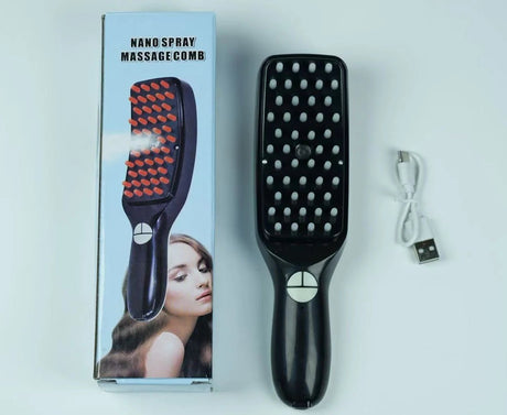 Electric Massage Comb Blue Light Red Light,Vibrating Hair Massage Scalp Brush,Spray Hair Growth Massager - anavora