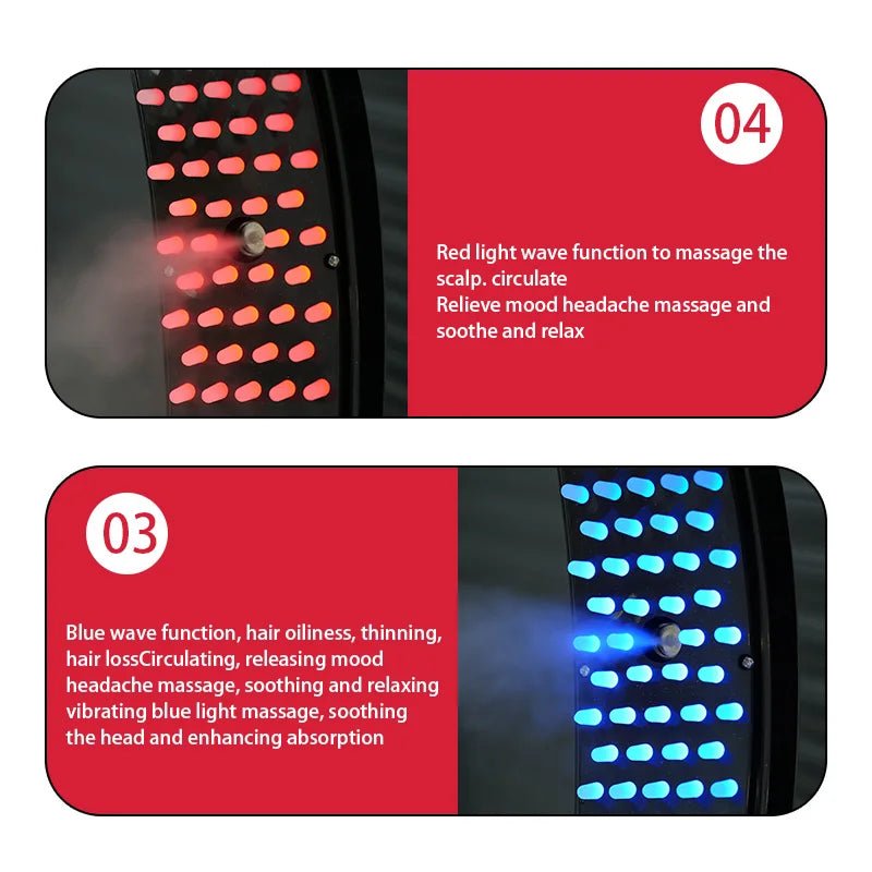 Electric Massage Comb Blue Light Red Light,Vibrating Hair Massage Scalp Brush,Spray Hair Growth Massager - anavora