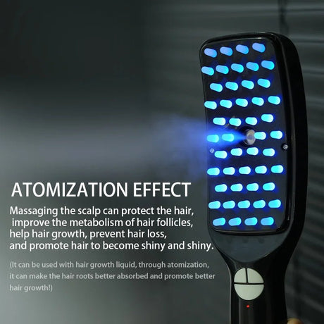 Electric Massage Comb Blue Light Red Light,Vibrating Hair Massage Scalp Brush,Spray Hair Growth Massager - anavora