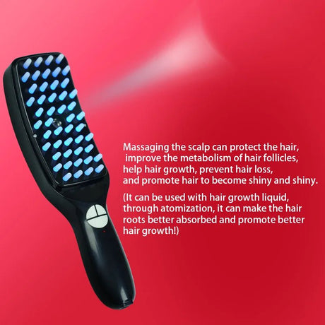 Electric Massage Comb Blue Light Red Light,Vibrating Hair Massage Scalp Brush,Spray Hair Growth Massager - anavora