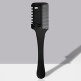 Hair Cutting Comb Black Handle Hair Brushes with Razor Blades Barber Scissors Hair Salon Thinning Hairdressing DIY Styling Tools - anavora
