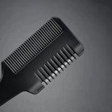 Hair Cutting Comb Black Handle Hair Brushes with Razor Blades Barber Scissors Hair Salon Thinning Hairdressing DIY Styling Tools - anavora