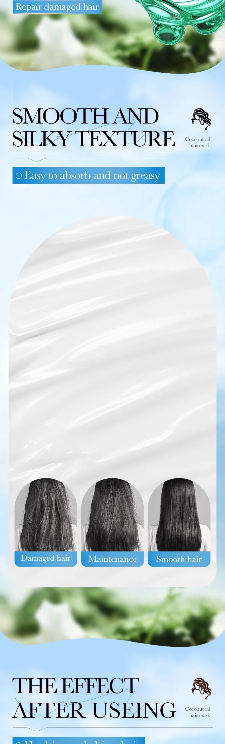 Hair Membrane Natural Repair Magical Hair Mask Prevent Dryness Split Ends Repair Damage Frizz Tangles Soft Smooth Hair Care - anavora