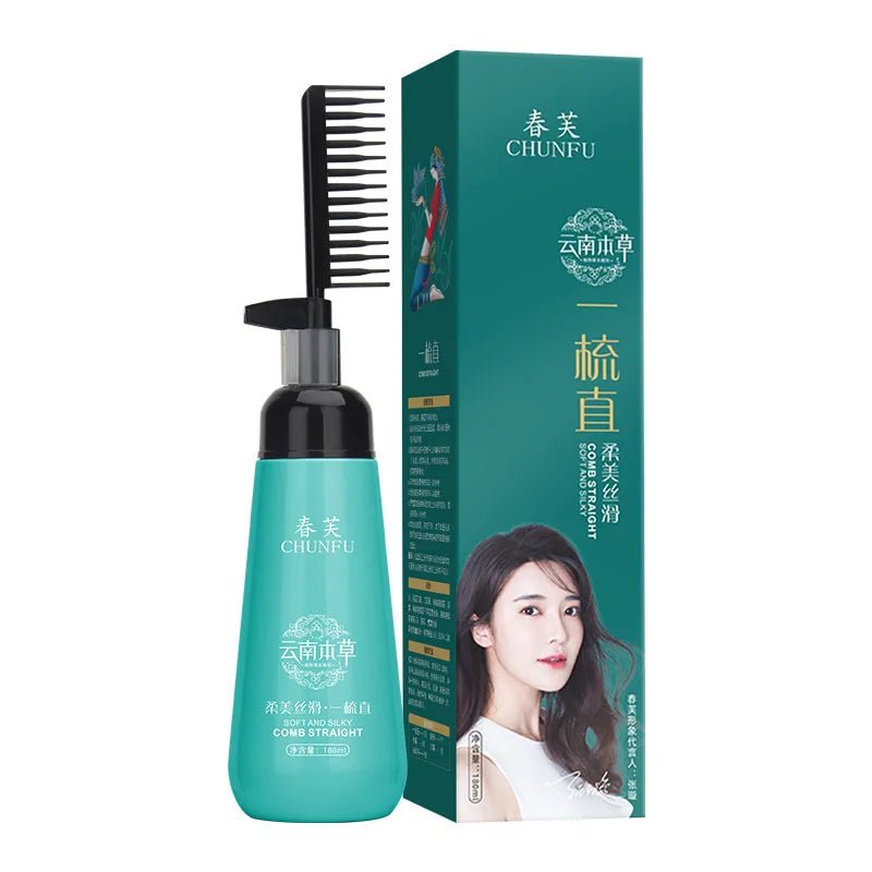 Hair Straightening Cream And Comb Set Nourishing No Hurting Repair Damaged Hair Keratin Smooth Care Improving Frizziness Ionperm - anavora
