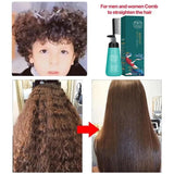 Hair Straightening Cream And Comb Set Nourishing No Hurting Repair Damaged Hair Keratin Smooth Care Improving Frizziness Ionperm - anavora