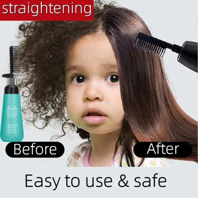 Hair Straightening Cream And Comb Set Nourishing No Hurting Repair Damaged Hair Keratin Smooth Care Improving Frizziness Ionperm - anavora