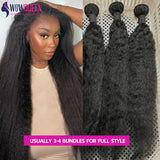 Kinky Straight Human Hair Bundles 30 32 Inch Remy Hair Extensions For Women Thick Yaki Straight Human Raw Hair Weave Bundles - anavora