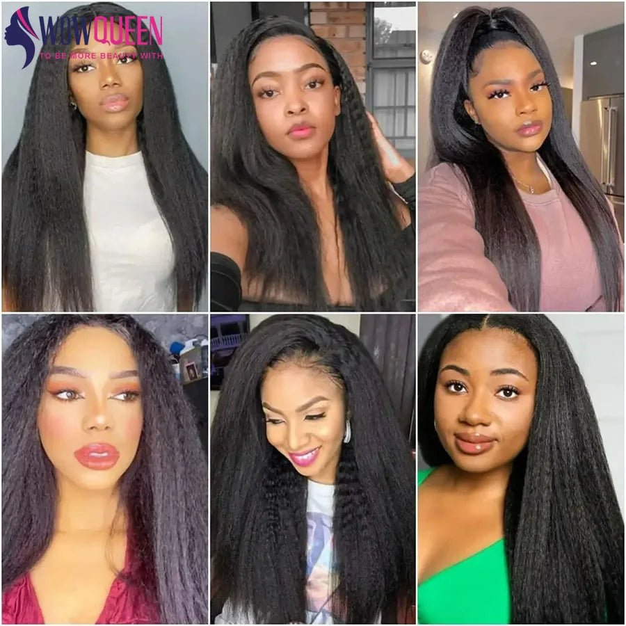 Kinky Straight Human Hair Bundles 30 32 Inch Remy Hair Extensions For Women Thick Yaki Straight Human Raw Hair Weave Bundles - anavora