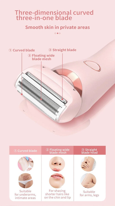 KMCE New Design Painless Hair Trimmer Facial Depiladora Epilator Hair Removal Device Waterproof Bikini Lady Shaver for Women - anavora