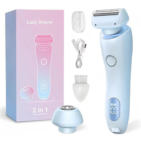 KMCE New Design Painless Hair Trimmer Facial Depiladora Epilator Hair Removal Device Waterproof Bikini Lady Shaver for Women - anavora