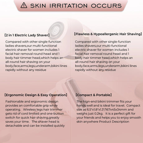 KMCE New Design Painless Hair Trimmer Facial Depiladora Epilator Hair Removal Device Waterproof Bikini Lady Shaver for Women - anavora