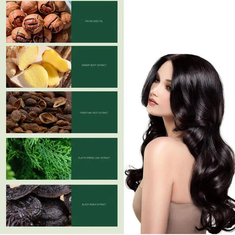 Natural Plant Herbal Hair Dye Shampoo 5 Minutes Change Hair Color Non - irritating Repairs Gray White Hair Care Products Women Men - anavora