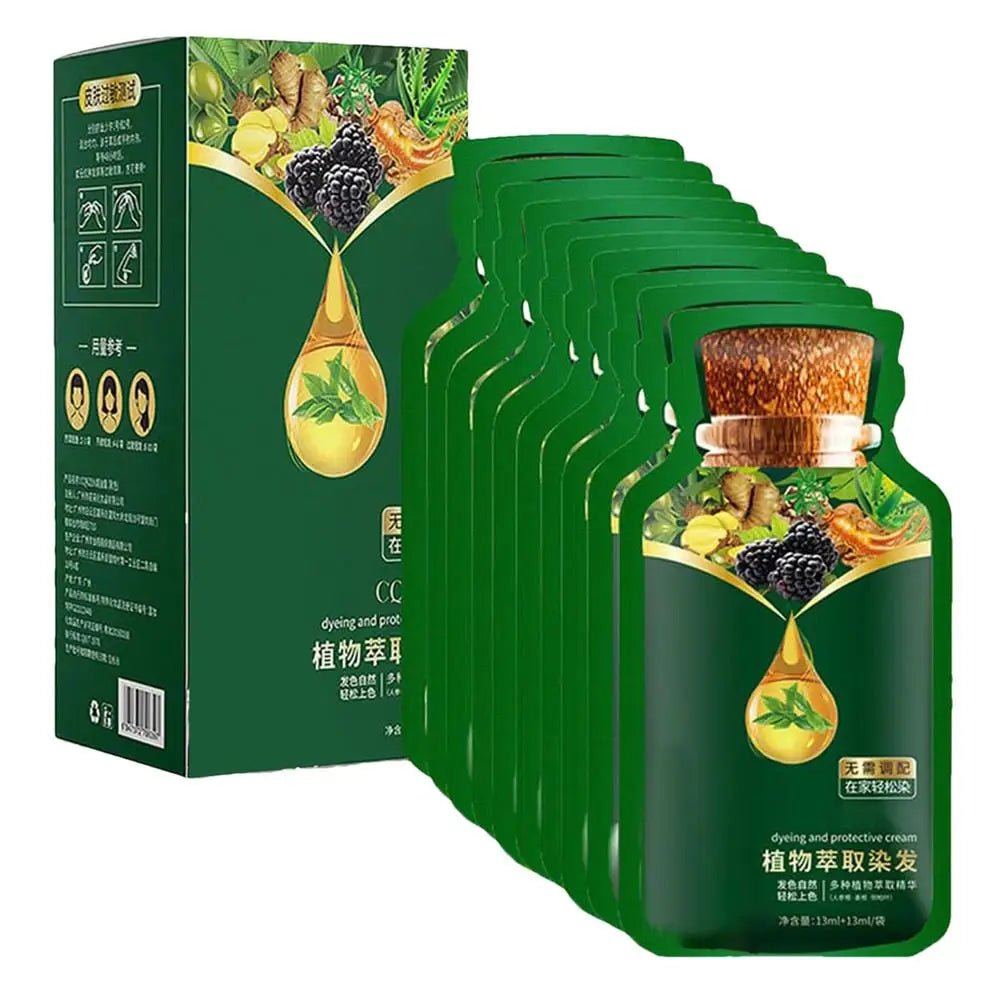 Natural Plant Herbal Hair Dye Shampoo 5 Minutes Change Hair Color Non - irritating Repairs Gray White Hair Care Products Women Men - anavora