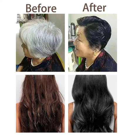 Natural Plant Herbal Hair Dye Shampoo 5 Minutes Change Hair Color Non - irritating Repairs Gray White Hair Care Products Women Men - anavora