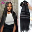 Straight Human Hair Bundles 10A Raw Hair Bundles 100% Human Hair Extensions Natural Black Brazilian Hair Weave Bundles for Women - anavora