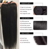 Straight Human Hair Bundles 10A Raw Hair Bundles 100% Human Hair Extensions Natural Black Brazilian Hair Weave Bundles for Women - anavora