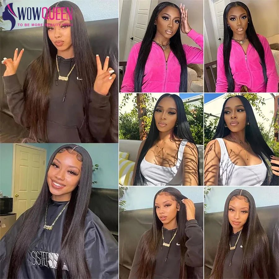 Straight Human Hair Bundles with Closure 2x6 4x4 Raw Brazilian Hair Extensions Weave 3 4 Bundles with 13x4 Transparent Frontal - anavora