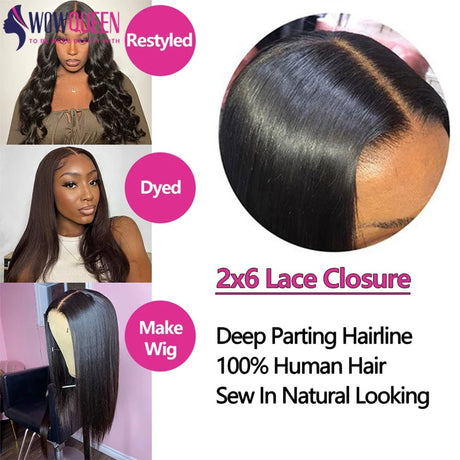 Straight Human Hair Bundles with Closure 2x6 4x4 Raw Brazilian Hair Extensions Weave 3 4 Bundles with 13x4 Transparent Frontal - anavora
