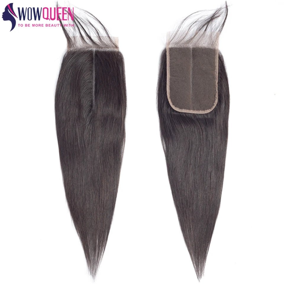 Straight Human Hair Bundles with Closure 2x6 4x4 Raw Brazilian Hair Extensions Weave 3 4 Bundles with 13x4 Transparent Frontal - anavora