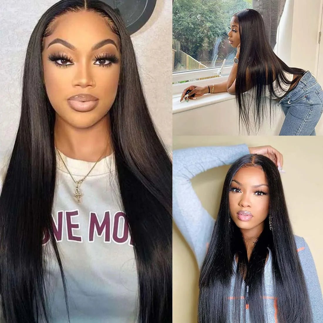 Straight Weaving Human Hair Extensions Bundles 28 30 32 Inch With 13x4 Lace Frontal Brazilian Human Weaves Hair Closure 4x4 5x5 - anavora